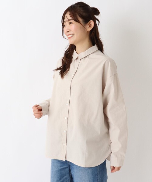 one'sterrace(ワンズテラス)の「起毛コットン ブロードシャツブラウス(シャツ/ブラウス・レディース・アイボリー系8/ブルー系その他7/ブラック系8・02)」の2枚目の写真