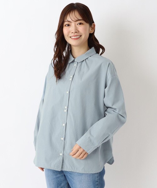one'sterrace(ワンズテラス)の「起毛コットン ブロードシャツブラウス(シャツ/ブラウス・レディース・アイボリー系8/ブルー系その他7/ブラック系8・02)」の3枚目の写真