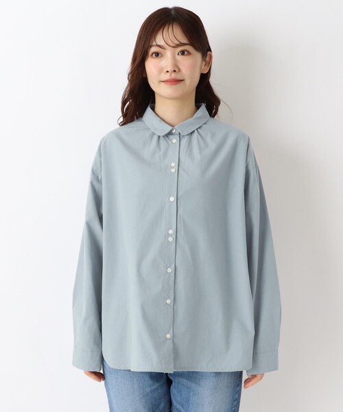 one'sterrace(ワンズテラス)の「起毛コットン ブロードシャツブラウス(シャツ/ブラウス・レディース・アイボリー系8/ブルー系その他7/ブラック系8・02)」の16枚目の写真