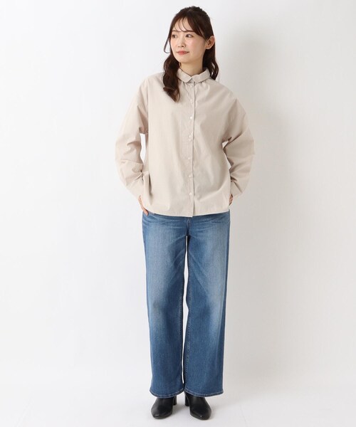 one'sterrace(ワンズテラス)の「起毛コットン ブロードシャツブラウス(シャツ/ブラウス・レディース・アイボリー系8/ブルー系その他7/ブラック系8・02)」の8枚目の写真