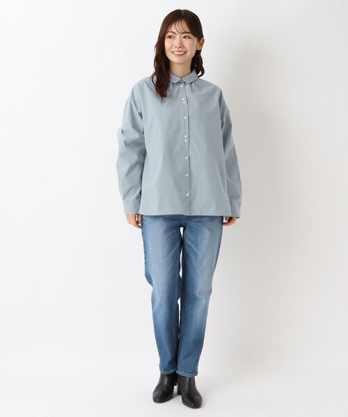 one'sterrace(ワンズテラス)の「起毛コットン ブロードシャツブラウス(シャツ/ブラウス・レディース・アイボリー系8/ブルー系その他7/ブラック系8・02)」の4枚目の写真
