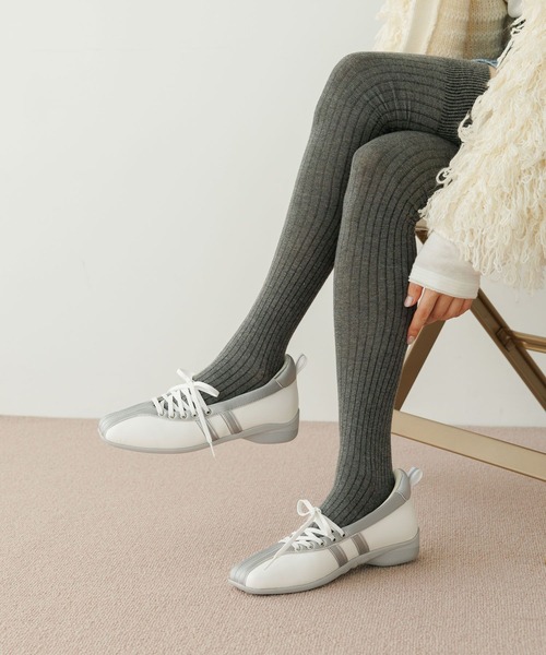 BAYFLOW（ベイフロー）の「[トレンドデザイン]バレエライクスニーカ－（スニーカー・レディース・ホワイト/ブラック・MEDIUM/LARGE）」の8枚目の写真