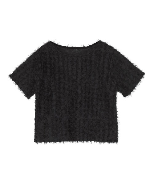 miette(ミエット)の「チュールフリルフリンジ半袖トップス(Tシャツ/カットソー・レディース・ブラック/アイボリー・FREE)」の19枚目の写真