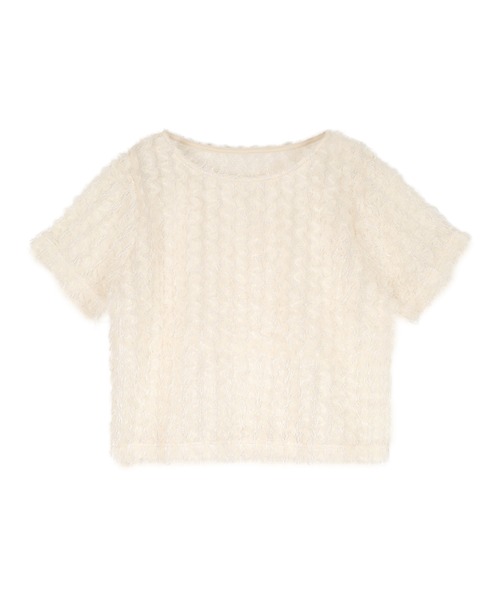 miette(ミエット)の「チュールフリルフリンジ半袖トップス(Tシャツ/カットソー・レディース・ブラック/アイボリー・FREE)」の18枚目の写真