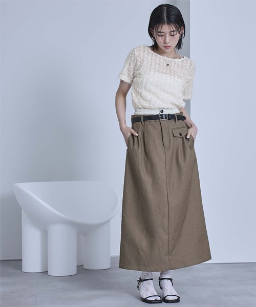 miette(ミエット)の「チュールフリルフリンジ半袖トップス(Tシャツ/カットソー・レディース・ブラック/アイボリー・FREE)」の5枚目の写真