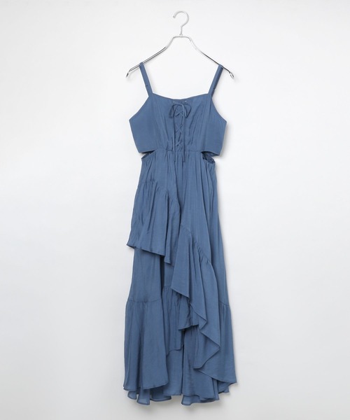 PAGEBOY(ページボーイ)の「レースアップティアードキャミワンピース(ワンピース・レディース・ブルー系その他/ブラック・FREE)」の3枚目の写真