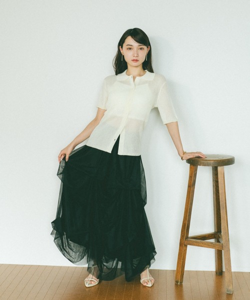 タックデザインチュールスカート/SMサイズ展開（スカート