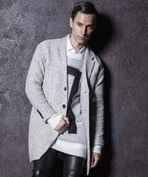 NO ID. | mj3517-ﾍﾘﾝﾎﾞｰﾝﾂｲｰﾄﾞBIGﾁｪｽﾀｰｺｰﾄ (チェスターコート)