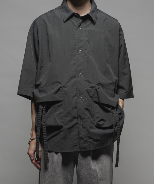 CASPER JOHN(キャスパージョン)の「Ripstop parachute shirts/リップストップパラシュートシャツ(シャツ/ブラウス・メンズ・ブラック/ブルー・X-SMALL/SMALL/MEDIUM/LARGE)」の5枚目の写真