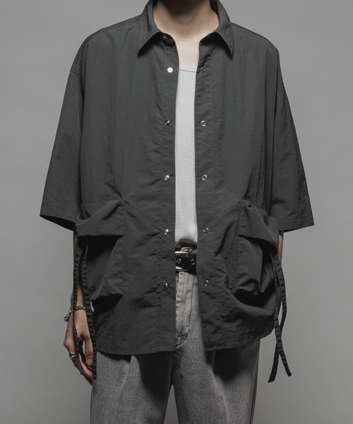 CASPER JOHN(キャスパージョン)の「Ripstop parachute shirts/リップストップパラシュートシャツ(シャツ/ブラウス・メンズ・ブラック/ブルー・X-SMALL/SMALL/MEDIUM/LARGE)」の4枚目の写真