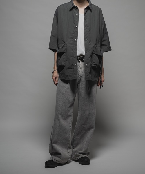 CASPER JOHN(キャスパージョン)の「Ripstop parachute shirts/リップストップパラシュートシャツ(シャツ/ブラウス・メンズ・ブラック/ブルー・X-SMALL/SMALL/MEDIUM/LARGE)」の8枚目の写真