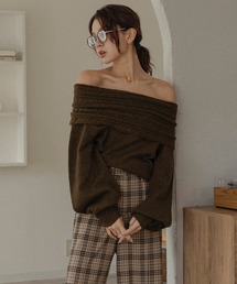 RANCLIC】Open shoulder 3Way knit