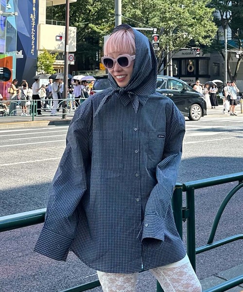 スカーフとセットのチェックBIGシャツ（シャツ/ブラウス