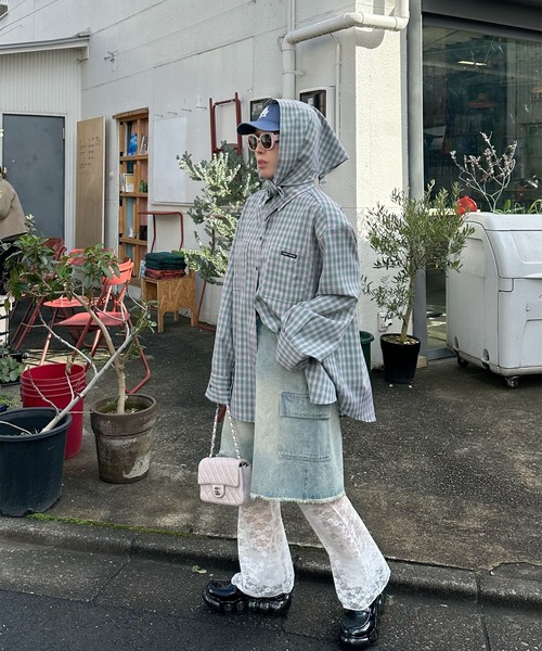 Alley Tokyo（アリートーキョー）の「スカーフとセットのチェックBIGシャツ（シャツ/ブラウス・レディース・ラベンダー/ピンク/ブラック/ブルー/ピンク系・FREE）」の12枚目の写真