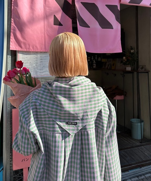 Alley Tokyo（アリートーキョー）の「スカーフとセットのチェックBIGシャツ（シャツ/ブラウス・レディース・ラベンダー/ピンク/ブラック/ブルー/ピンク系・FREE）」の11枚目の写真