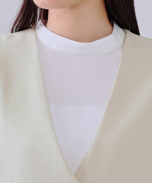 OPAQUE.CLIP(オペークドットクリップ)の「《通勤・セレモニー対応/セットアップ対応》ペプラムジレ【洗濯機洗い可】(ベスト・レディース・オフホワイト/ブラック・36/38/40/42)」の16枚目の写真