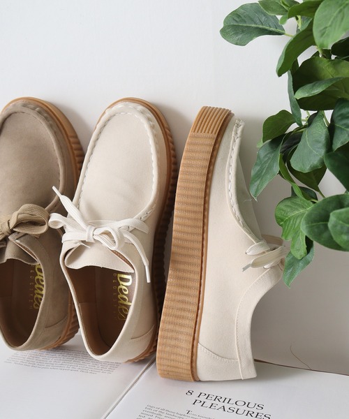Dedes（デデス）の「Dedes プラットフォーム モカシンシューズ（モカシン/デッキシューズ・レディース・ベージュ/ブラック/アイボリー・36/37/38/39/40/41/42/43/44）」の2枚目の写真