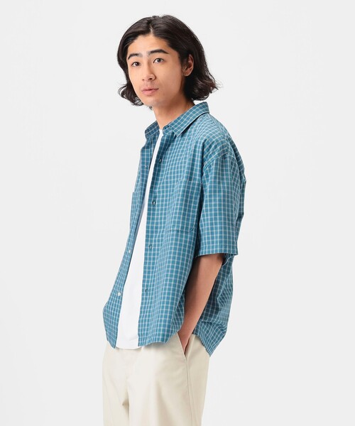B:MING by BEAMS(ビーミングバイビームス)の「ウインドウペーン レギュラーカラー シャツ(シャツ/ブラウス・メンズ・オリーブ/ブルー・S/M/L/XL)」の8枚目の写真