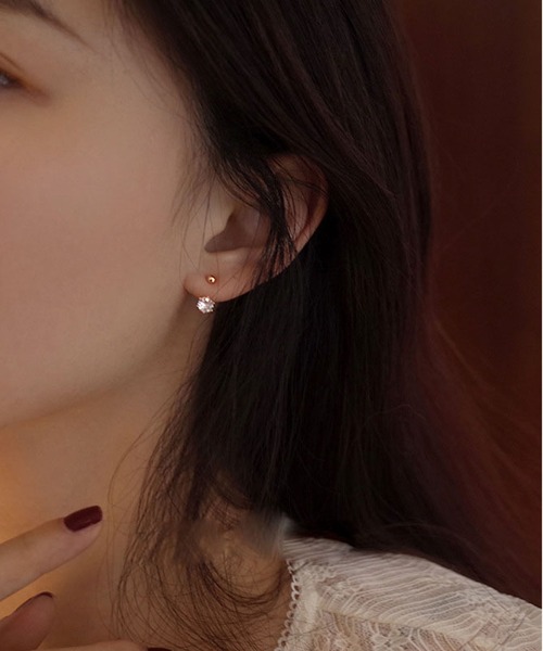 LA VORAGINE（ラ ヴォラジネ）の「アレルギー対応エコジルコンピアス（ピアス（両耳用）・レディース・ピンクゴールド・FREE）」の2枚目の写真