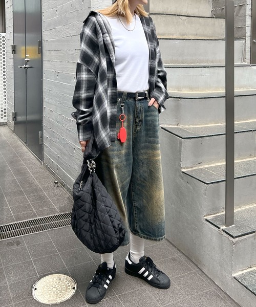 ABYS（アビス）の「アソートチェックBIGシャツ（シャツ/ブラウス・レディース・ブラック/ホワイト/ネイビー・MEDIUM/LARGE）」の10枚目の写真