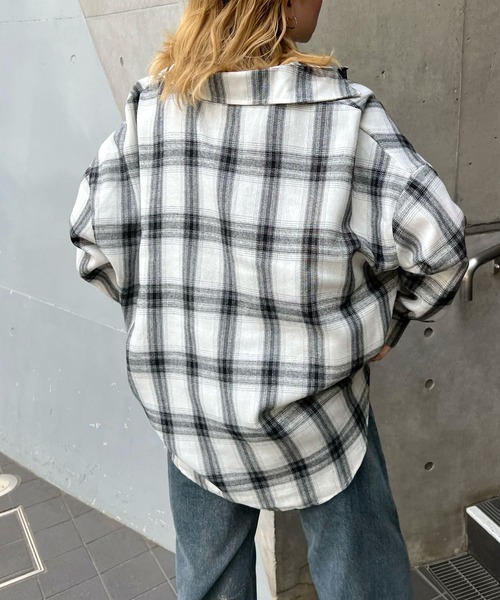 ABYS（アビス）の「アソートチェックBIGシャツ（シャツ/ブラウス・レディース・ブラック/ホワイト/ネイビー・MEDIUM/LARGE）」の21枚目の写真