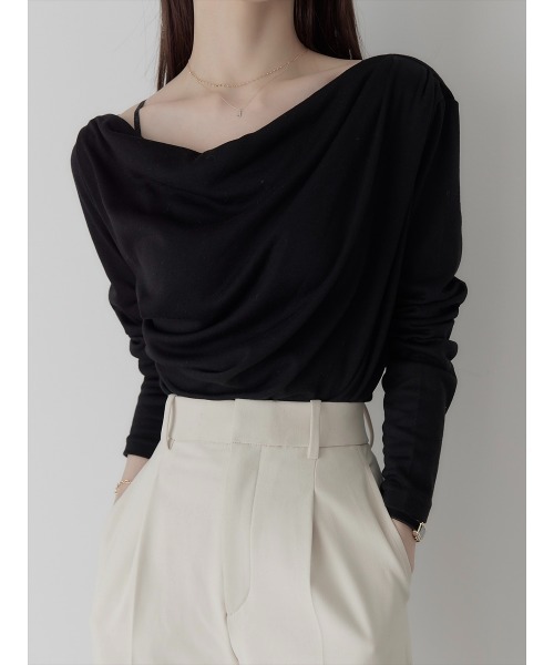 amel(エイメル)の「【RE ARRIVAL】ドレープデザイントップス/ブラック(Tシャツ/カットソー・レディース・ブラック・FREE)」の15枚目の写真