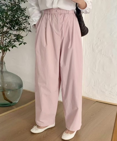 COCOMOMO(ココモモ)の「【5色展開】タックワイドパンツ ハイウエスト(その他パンツ・レディース・グレイッシュブルー/ライトブラウン/ピンク/ベージュ/ブラック・FREE)」の5枚目の写真