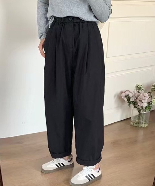 COCOMOMO(ココモモ)の「【5色展開】タックワイドパンツ ハイウエスト(その他パンツ・レディース・グレイッシュブルー/ライトブラウン/ピンク/ベージュ/ブラック・FREE)」の3枚目の写真