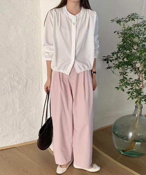 COCOMOMO(ココモモ)の「【5色展開】タックワイドパンツ ハイウエスト(その他パンツ・レディース・グレイッシュブルー/ライトブラウン/ピンク/ベージュ/ブラック・FREE)」の10枚目の写真