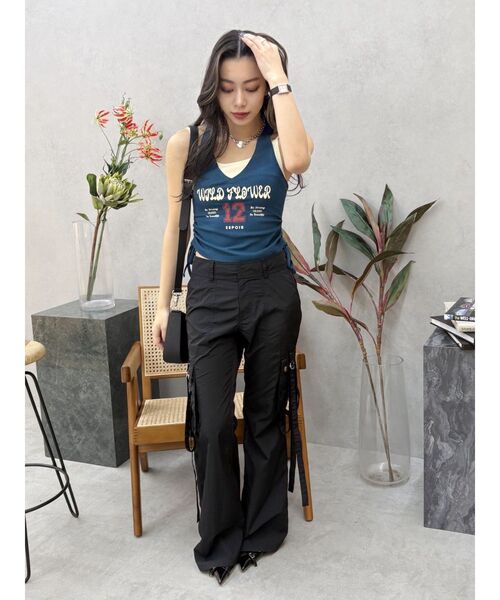 EVRIS（エヴリス）の「キャミドッキングタンクトップ（タンクトップ・レディース・ベージュ/ターコイズブルー/ブルー・FREE）」の11枚目の写真