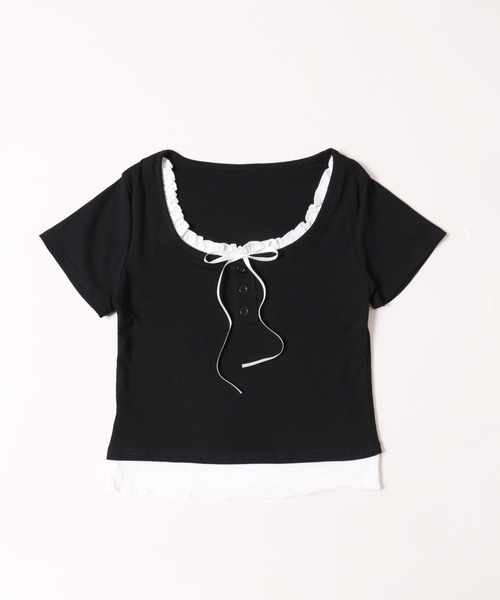 PHILLY（フィリー）の「【PHILLY】フェイクレイヤードフロントリボンT（Tシャツ/カットソー・レディース・グレー/レッド/ブラック・FREE）」の18枚目の写真