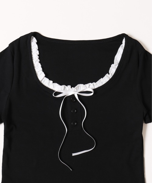 PHILLY（フィリー）の「【PHILLY】フェイクレイヤードフロントリボンT（Tシャツ/カットソー・レディース・グレー/レッド/ブラック・FREE）」の21枚目の写真