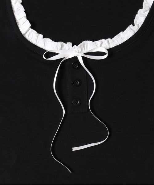 PHILLY（フィリー）の「【PHILLY】フェイクレイヤードフロントリボンT（Tシャツ/カットソー・レディース・グレー/レッド/ブラック・FREE）」の22枚目の写真