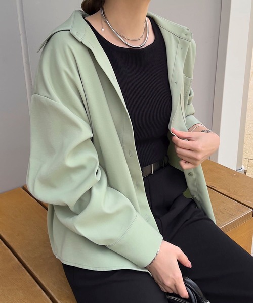KOBE LETTUCE(コウベレタス)の「ポケットデザイン コクーンシャツ(シャツ/ブラウス・レディース・クリーム/グリーン系/ピンク/ホワイト・M)」の21枚目の写真