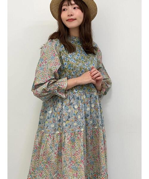 TSUHARU by Samansa Mos2(ツハルバイサマンサモスモス)の「【LIBERTY FABRICS】パッチワーク切替ワンピース(ワンピース・レディース・ブルー/イエロー・F)」の9枚目の写真
