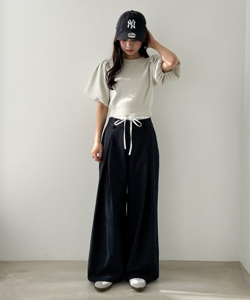 Heather(ヘザー)の「Wウエストタックワイドパンツ 321931(スラックス・レディース・グレー/ネイビー系・S/M)」の17枚目の写真