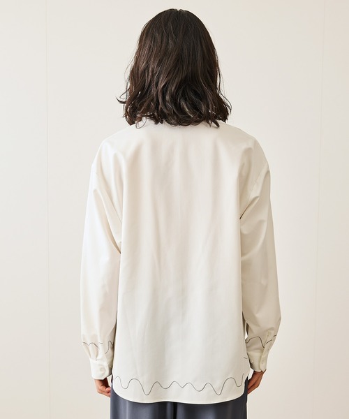 JUNRED（ジュンレッド）の「ウェーブ刺繍レギュラーカラーシャツ（シャツ/ブラウス・メンズ・ブラック/ホワイト・L/M/S）」の19枚目の写真