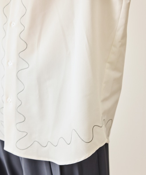 JUNRED（ジュンレッド）の「ウェーブ刺繍レギュラーカラーシャツ（シャツ/ブラウス・メンズ・ブラック/ホワイト・L/M/S）」の22枚目の写真