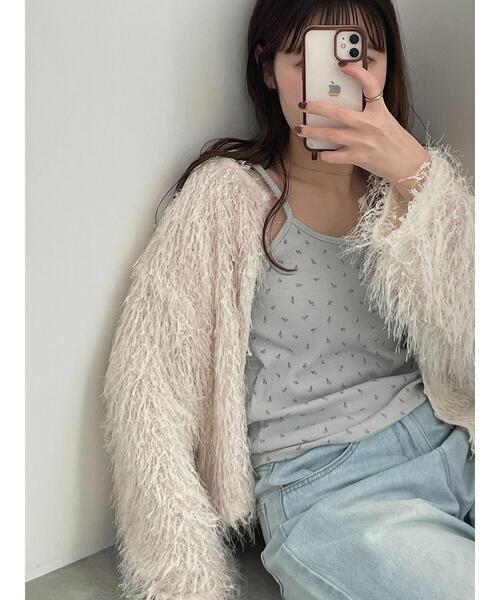 ehka sopo(エヘカソポ)の「小花柄カップ付きキャミソール(キャミソール・レディース・ブラック/サックスブルー/キナリ/グレー・F)」の4枚目の写真