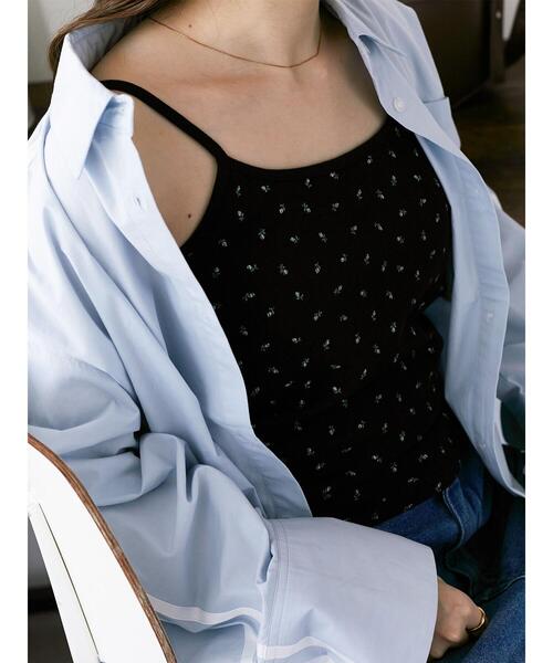 ehka sopo(エヘカソポ)の「小花柄カップ付きキャミソール(キャミソール・レディース・ブラック/サックスブルー/キナリ/グレー・F)」の3枚目の写真