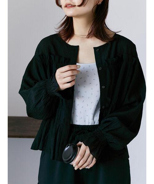 ehka sopo(エヘカソポ)の「小花柄カップ付きキャミソール(キャミソール・レディース・ブラック/サックスブルー/キナリ/グレー・F)」の14枚目の写真