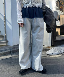 Kastane | 【yamada企画/WEB限定/低身長サイズ/2サイズ展開】デニム切り替えスウェットパンツ(スウェットパンツ)