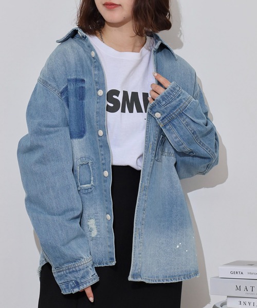 FUNALIVE（ファンアライブ）の「ALCARZA 10oz リメイクデニムシャツ（シャツ/ブラウス・メンズ・ブルー/ブラック・L/M/XL）」の19枚目の写真