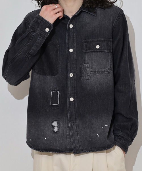 FUNALIVE（ファンアライブ）の「ALCARZA 10oz リメイクデニムシャツ（シャツ/ブラウス・メンズ・ブルー/ブラック・L/M/XL）」の13枚目の写真