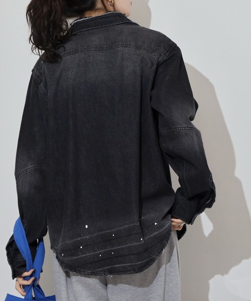 FUNALIVE（ファンアライブ）の「ALCARZA 10oz リメイクデニムシャツ（シャツ/ブラウス・メンズ・ブルー/ブラック・L/M/XL）」の8枚目の写真