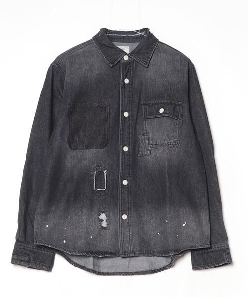 FUNALIVE（ファンアライブ）の「ALCARZA 10oz リメイクデニムシャツ（シャツ/ブラウス・メンズ・ブルー/ブラック・L/M/XL）」の5枚目の写真