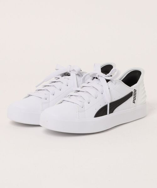 PUMA(プーマ)の「【PUMA】プーマ V COURT EASE IN(Vコート イーズイン)レースアップスニーカー 402486(スニーカー・レディース・アイボリー/ホワイト×ブラック/ホワイト×ホワイト/ブラック×ブラック・23.0cm/23.5cm/24.0cm/24.5cm/25.0cm/22.5cm/25.5cm)」の3枚目の写真