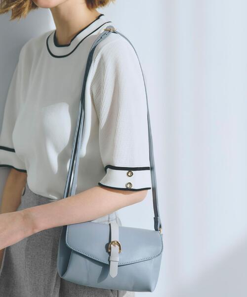 grove(グローブ)の「フラップベルトミニショルダー(ショルダーバッグ・レディース・ライトブルー/ブラック/アイボリー/ピンク系・00)」の1枚目の写真