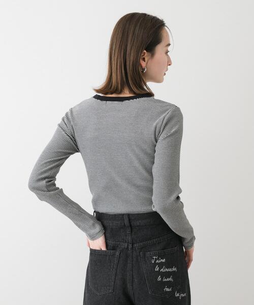 SENSE OF PLACE by URBAN RESEARCH(センスオブプレイスバイアーバンリサーチ)の「『WEB限定』クルーネックリンガーボーダーTシャツ(Tシャツ/カットソー・レディース・ホワイト系その他/レッド系その他/パープル系その他/ブラック系その他・ONE)」の6枚目の写真