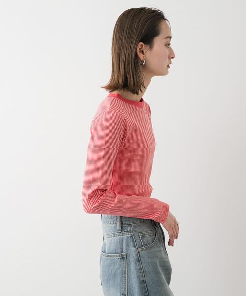 SENSE OF PLACE by URBAN RESEARCH(センスオブプレイスバイアーバンリサーチ)の「『WEB限定』クルーネックリンガーボーダーTシャツ(Tシャツ/カットソー・レディース・ホワイト系その他/レッド系その他/パープル系その他/ブラック系その他・ONE)」の20枚目の写真